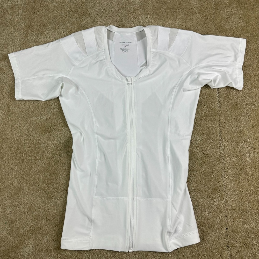Alignmed Mens Compression Shirt XL Postural Fitness Active full zip short sleeve